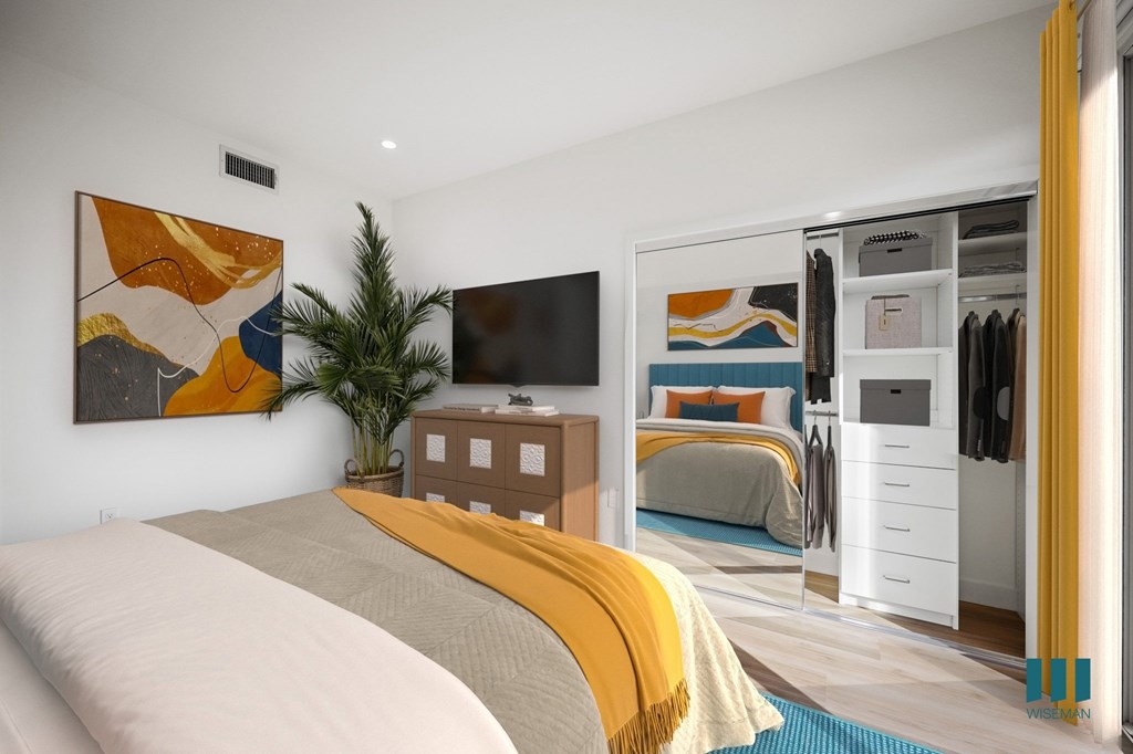 Bedroom with Recessed Lighting, Vinyl Flooring, and a Mirrored Closet with Organizers - Aspen Floor Plan