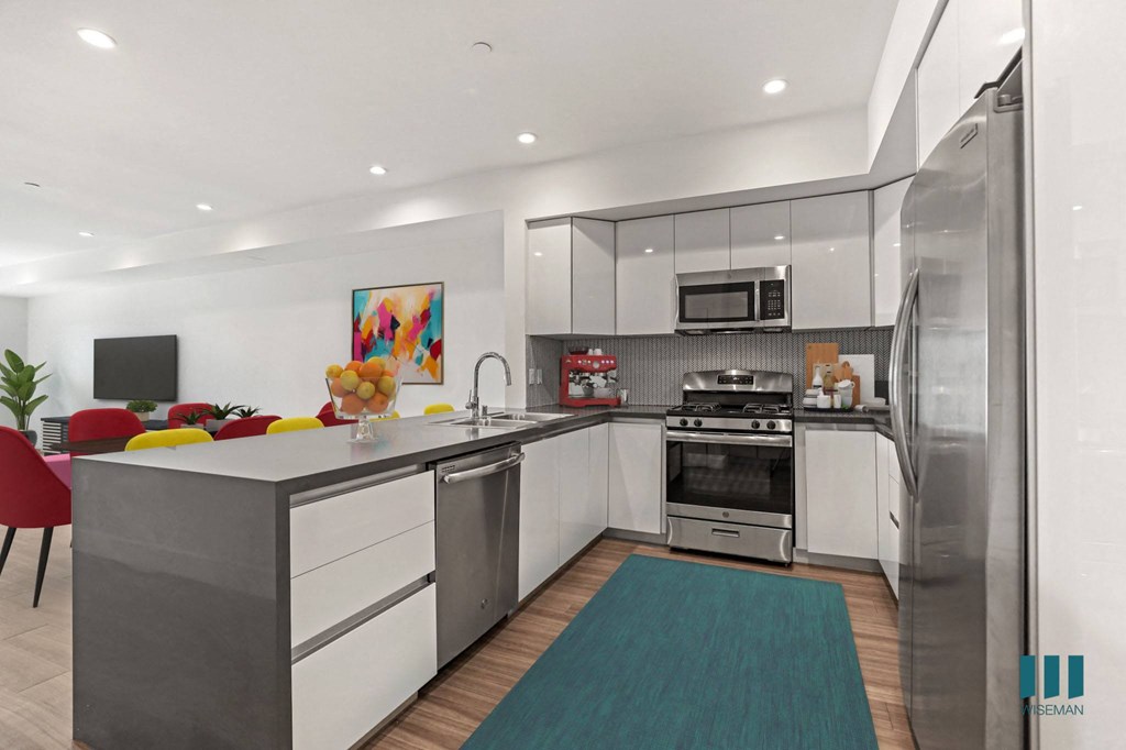 Open-Concept Kitchen with Countertop Bar