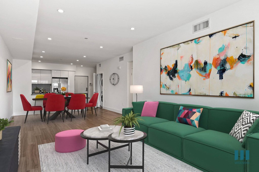 Open-Concept Kitchen, Dining, and Living Room