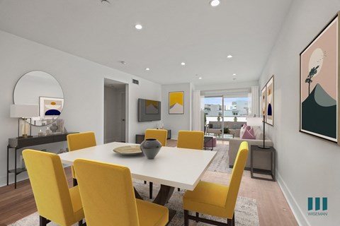 Dining and Living Room with Patio