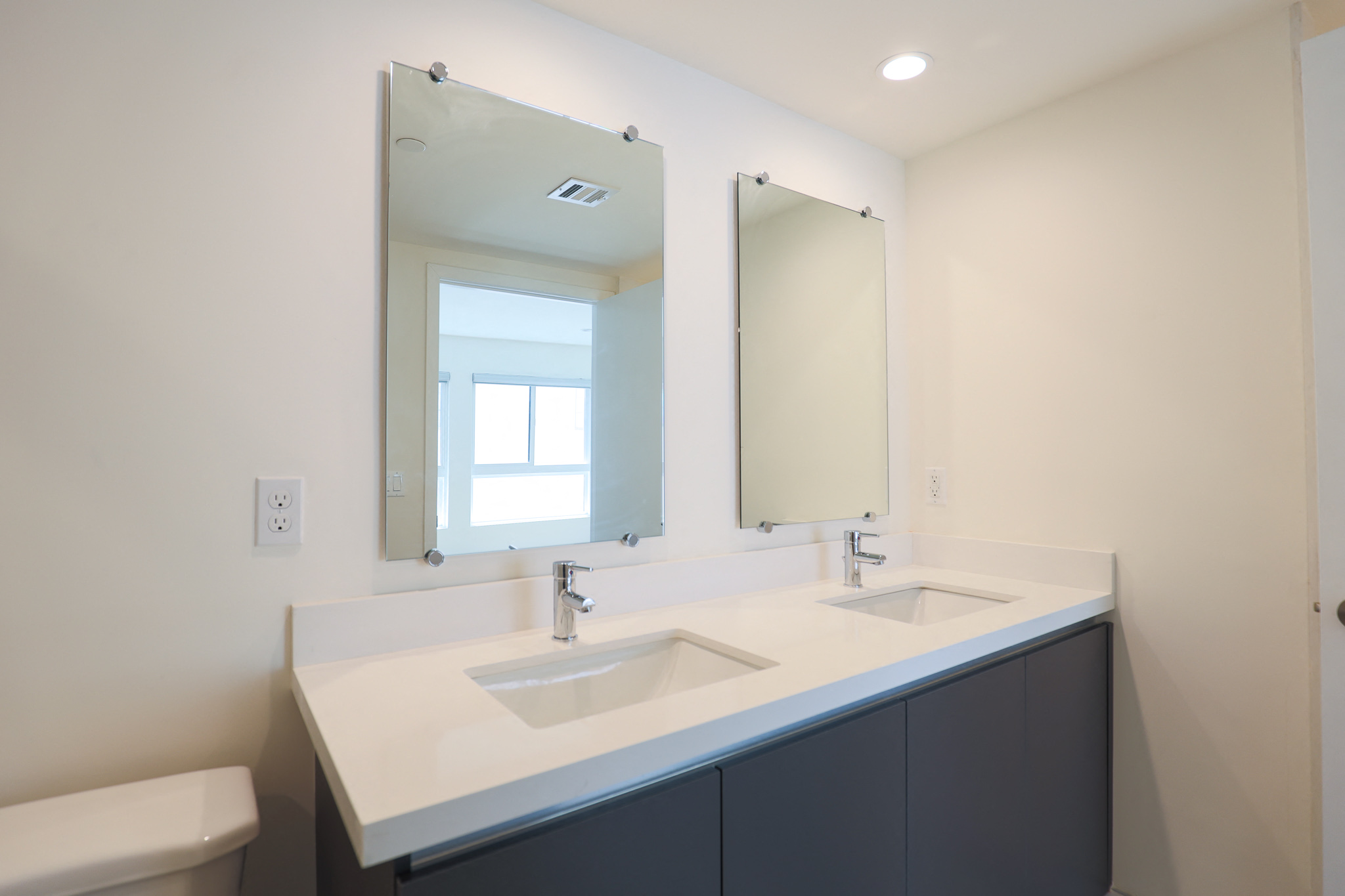 West LA Apartment Home Bathroom with Double-Sink Vanity