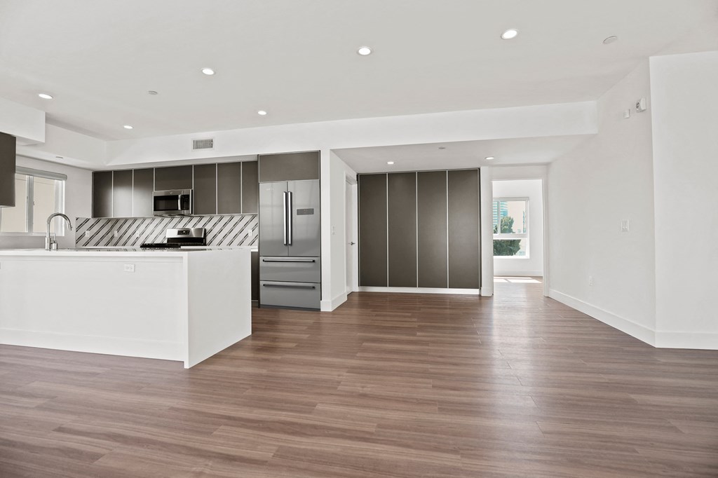 Kitchen and Dining Area with Built-In Cabinet Storage