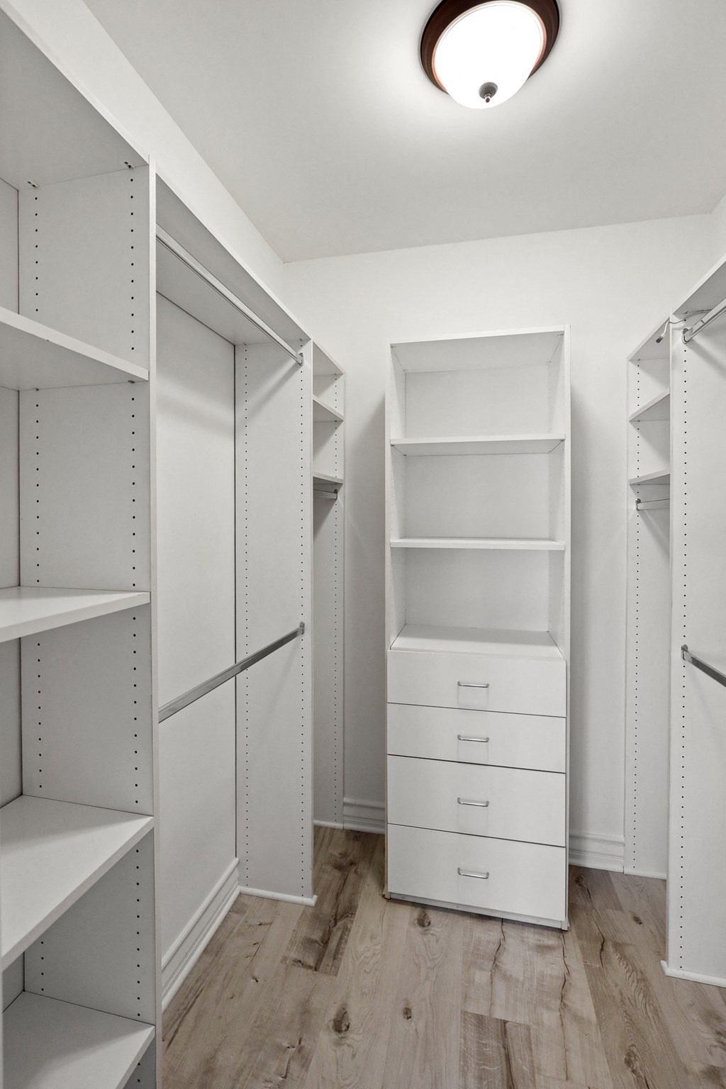 Walk-In Closet with Built-In Organization System