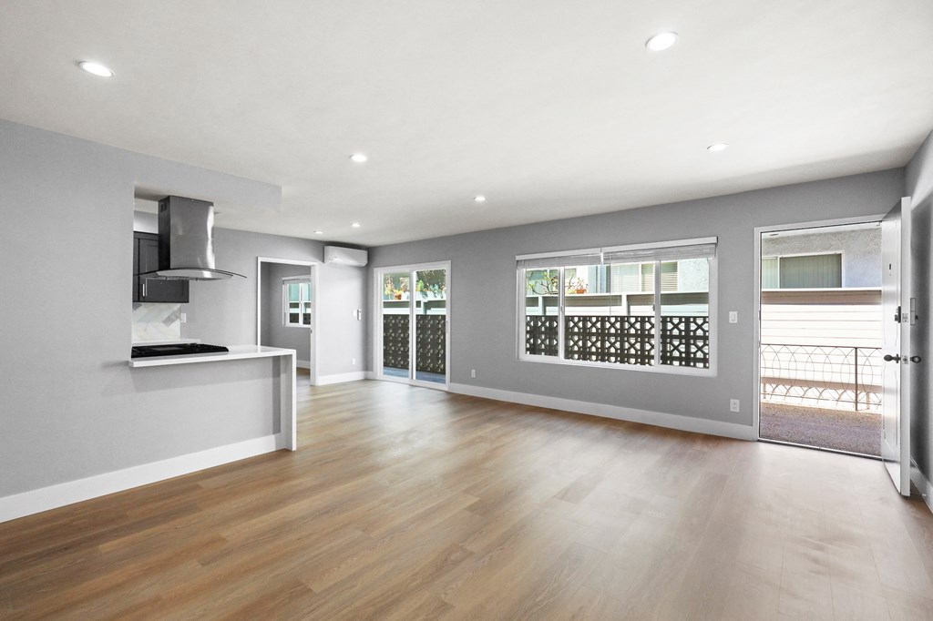 Open-Concept Kitchen, Dining, and Living Room Spaces