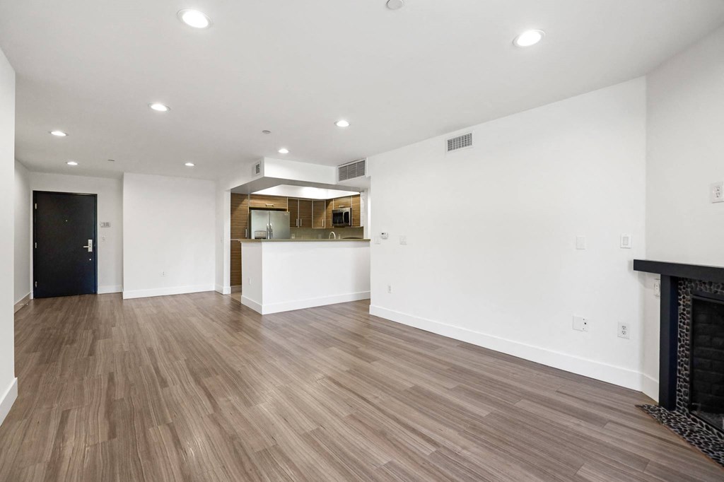 Open-Concept Kitchen, Dining, and Living Room Areas