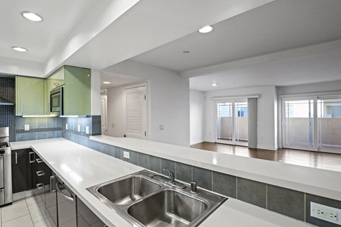 Open-Concept Kitchen, Dining, and Living Room Areas