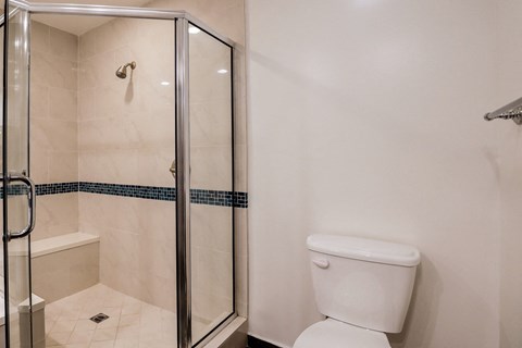 Bathroom with Stand-Up Shower with Glass Door