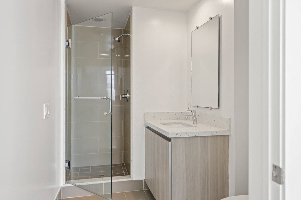 Bathroom with Walk-In Shower and Vanity