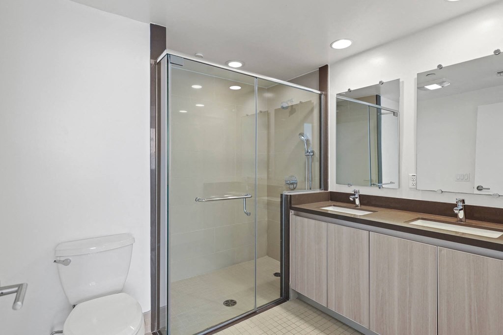 Master Bathroom with Walk-In Shower and Double-Sink Vanity