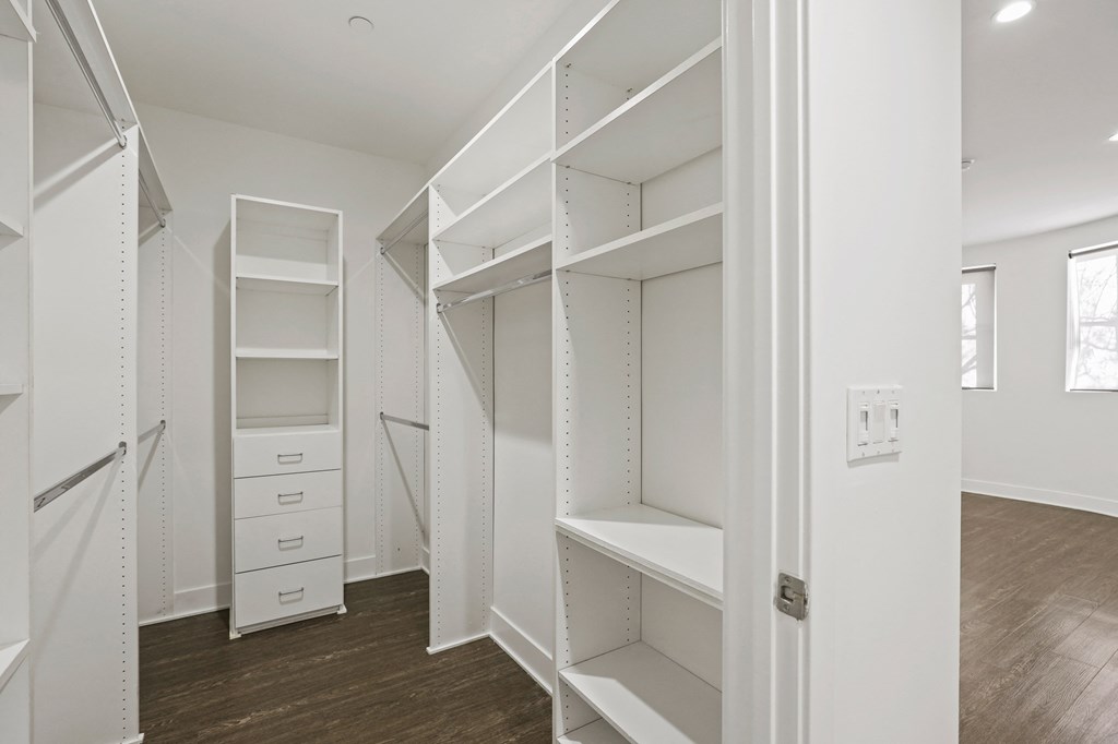 Master Bedroom Walk-In Closet with Built-In Organizers