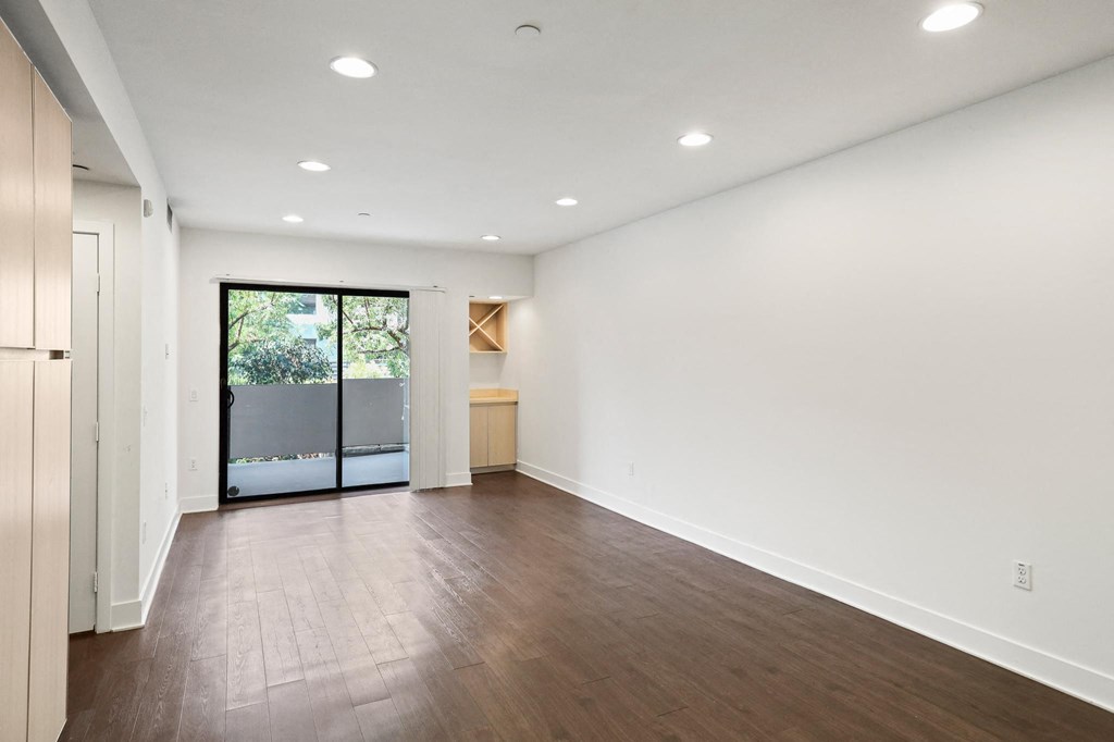 Large-Sized Living Room Space with Built-In Bar