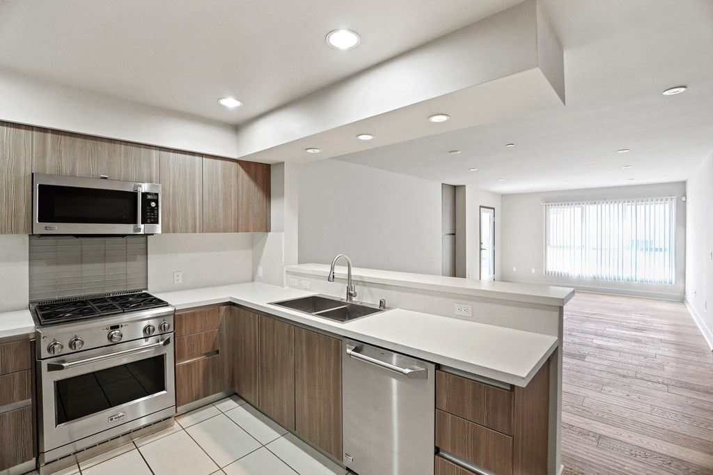 Open-Concept Kitchen, Dining, and Living Room Areas