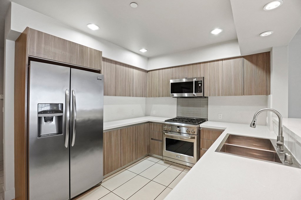 Kitchen with Energy-Efficient Stainless Appliances