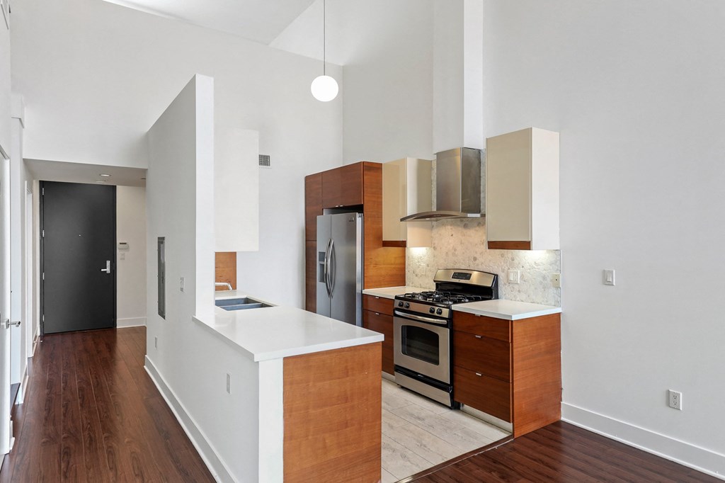 Kitchen Area with Energy-Efficient Stainless Appliances Kitchens with Energy-Efficient Stainless Appliances