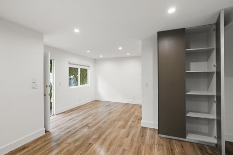 Open-Concept Living Room Space with Storage