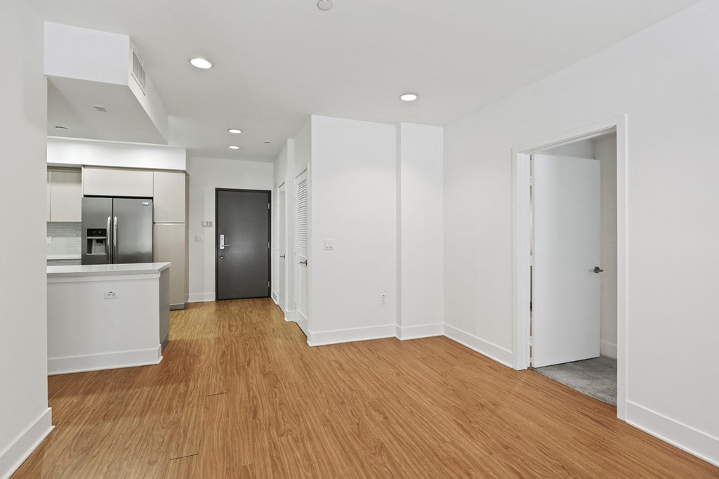 Open-Concept Kitchen, Dining, and Living Room Spaces