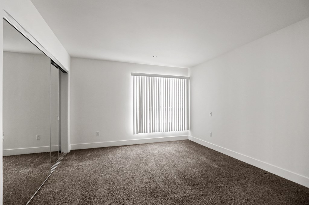 Bedroom with Large Window and Double-Door Closet