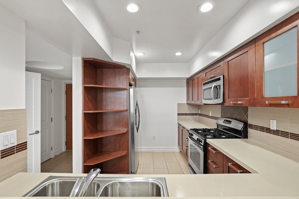 Kitchen with Built-In Shelving