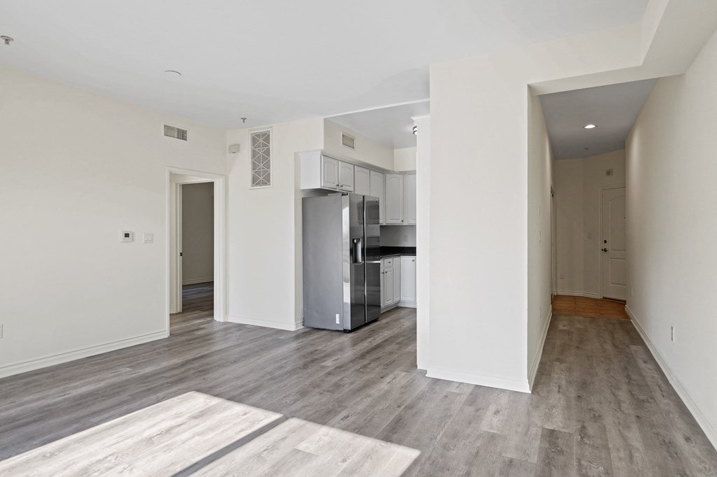 Dining and Living Room Space with New Vinyl Flooring