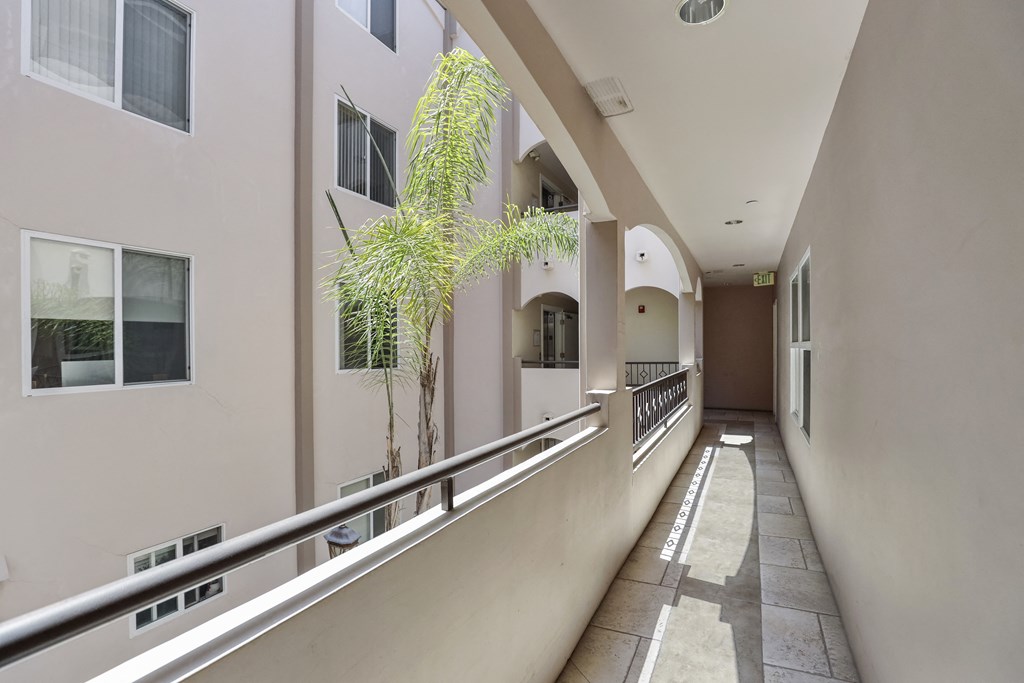 Exterior Hallway of Armacost Colony by Wiseman