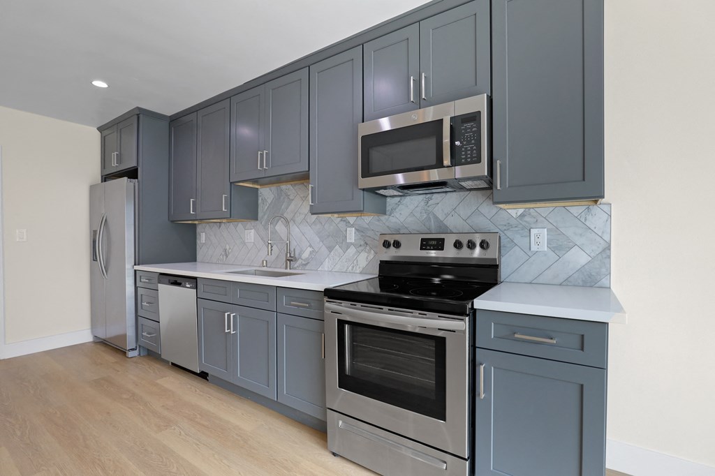 Kitchen Area with Stainless Energy-Efficient Appliances