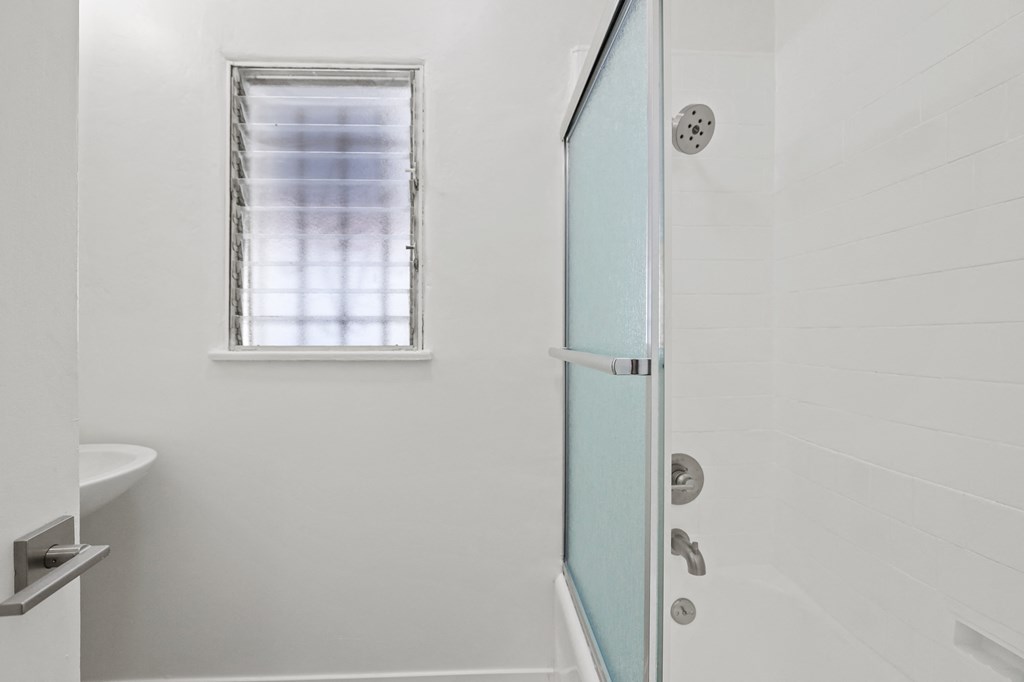 Bathroom with Shower & Full-Size Bathtub