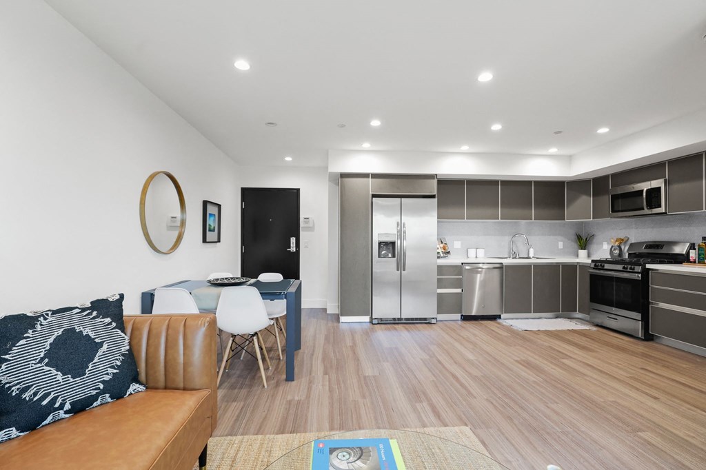 Open-Concept Kitchen, Dining, and Living Spaces