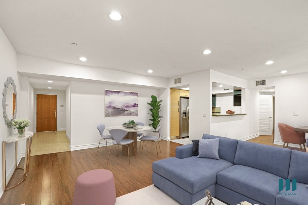 Open-Concept Kitchen, Dining, and Living Room Space