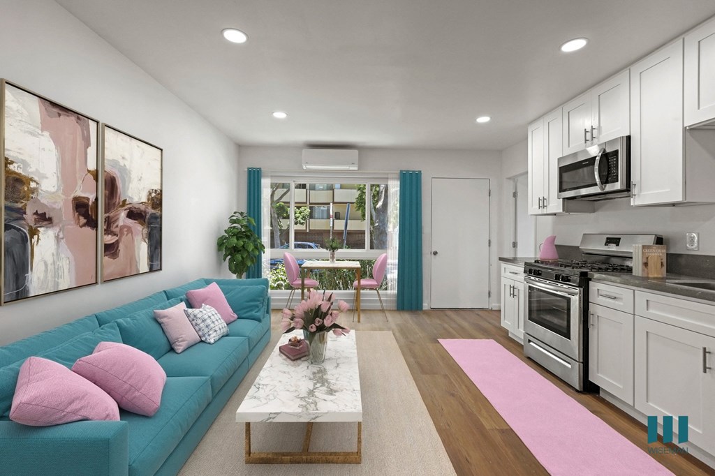 Open-Concept Kitchen, Dining, and Living Room Space