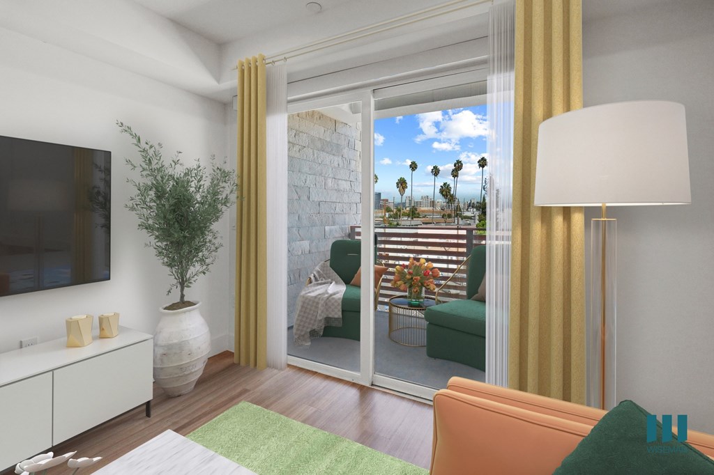 Living Room with Vinyl Flooring and a Patio