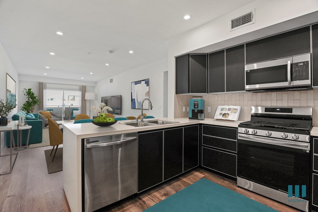 Open-Concept Kitchen with Countertop Bar