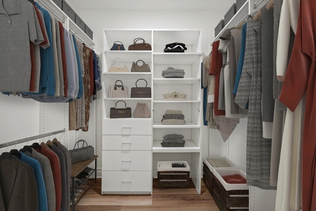 Walk-In Closet with Built-In Organizers