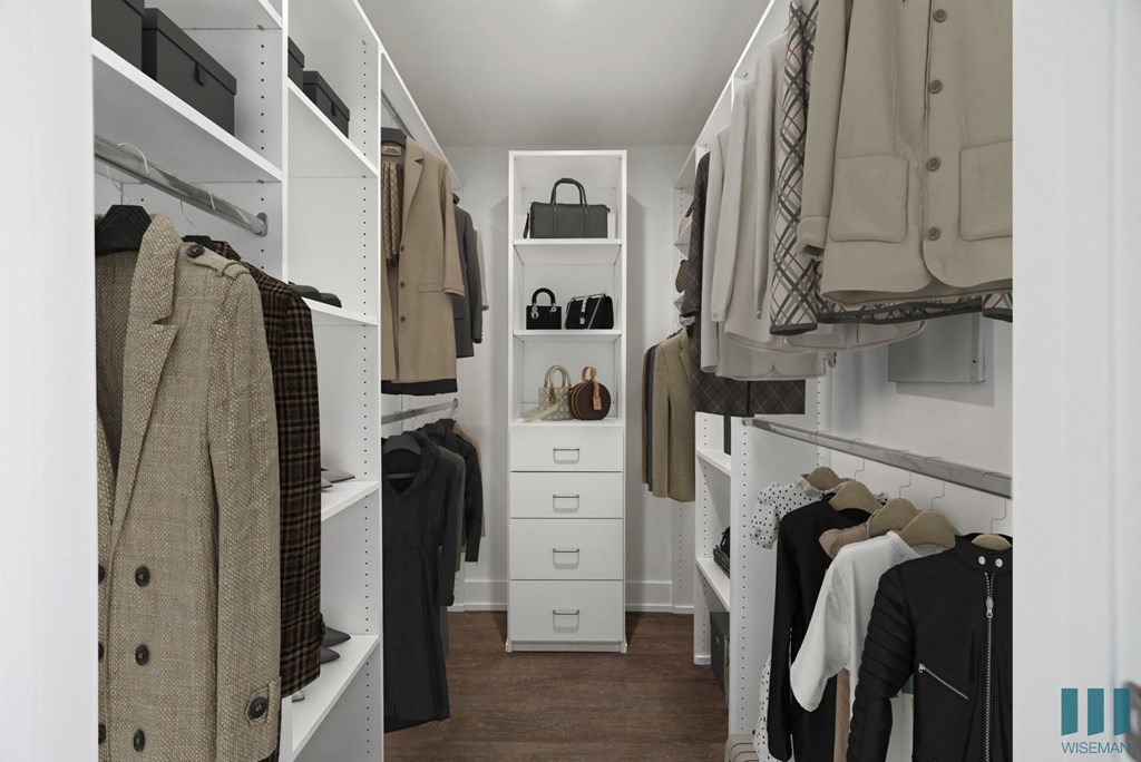 Walk-In Closet with Built-In Organizers