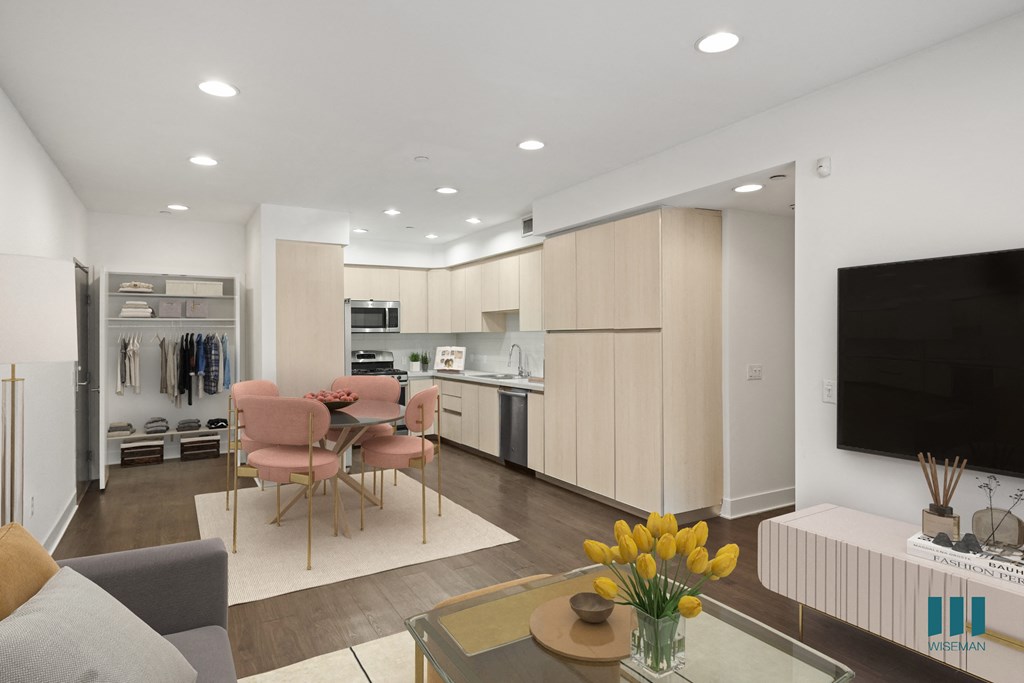 Open-Concept Kitchen, Dining, and Living Room