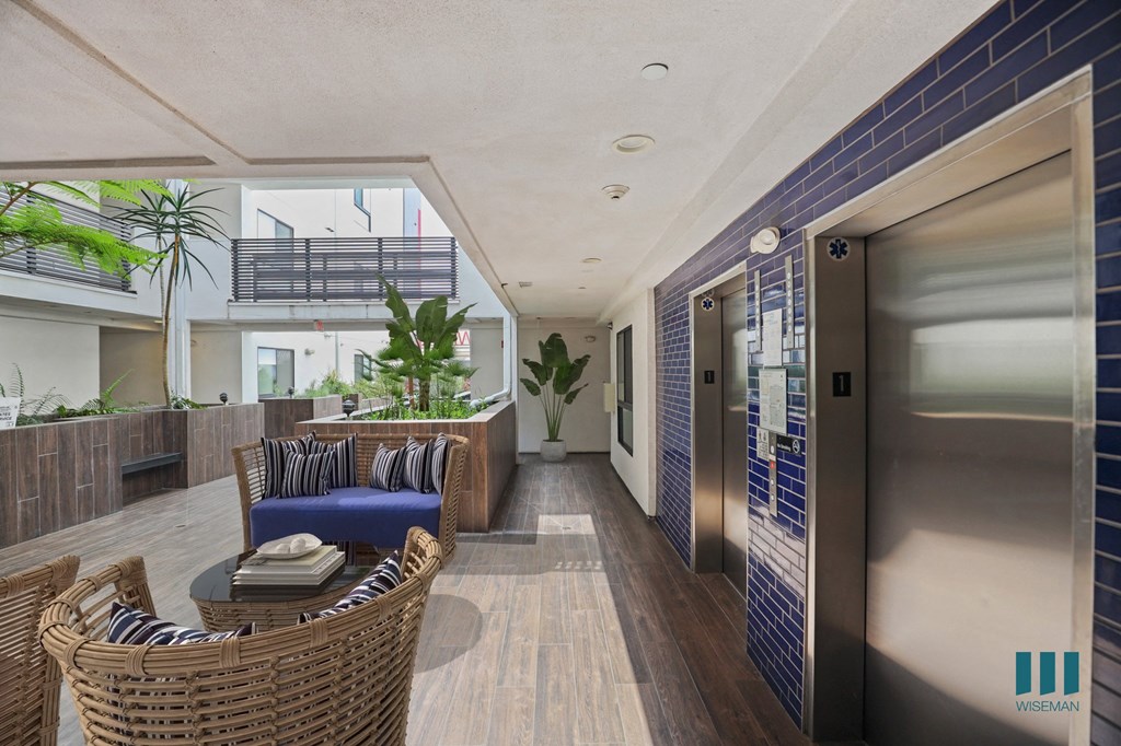 Interior Courtyard and Resident Elevator of WIlcox Melrose by Wiseman