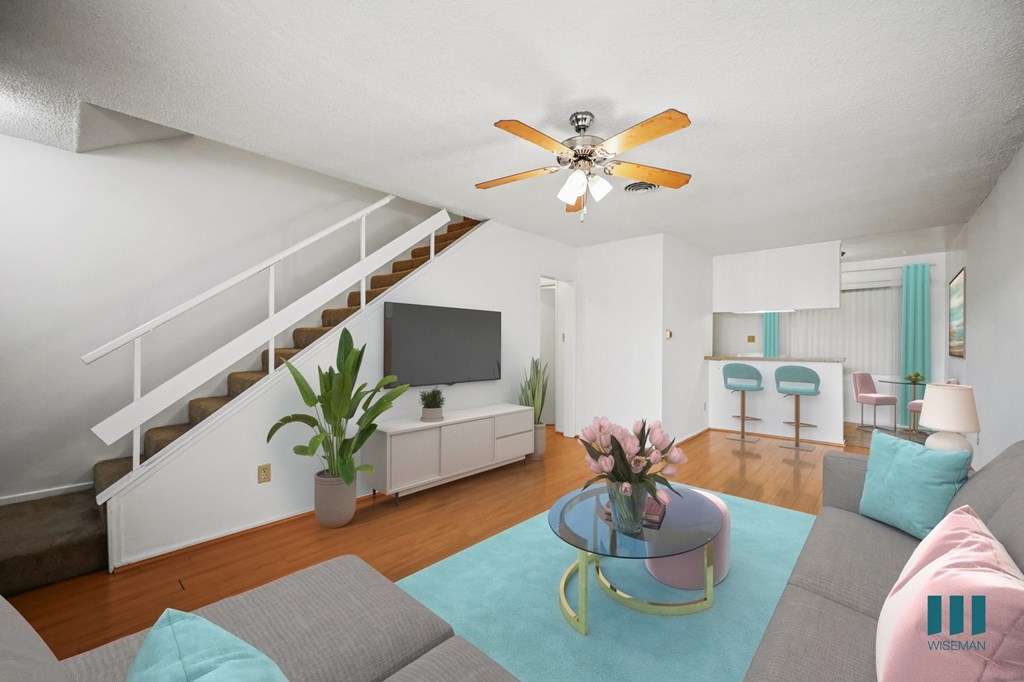 Living and Dining Room Space with Vinyl Flooring