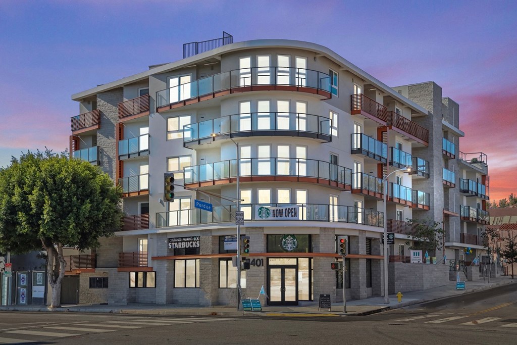 West LA apartment building with a Starbucks