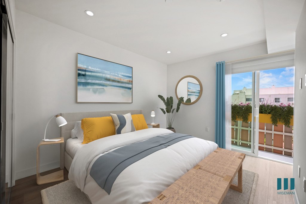 Bedroom with Balcony, Recesssed Lighting, and Vinyl Flooring - Admiral Floor Plan