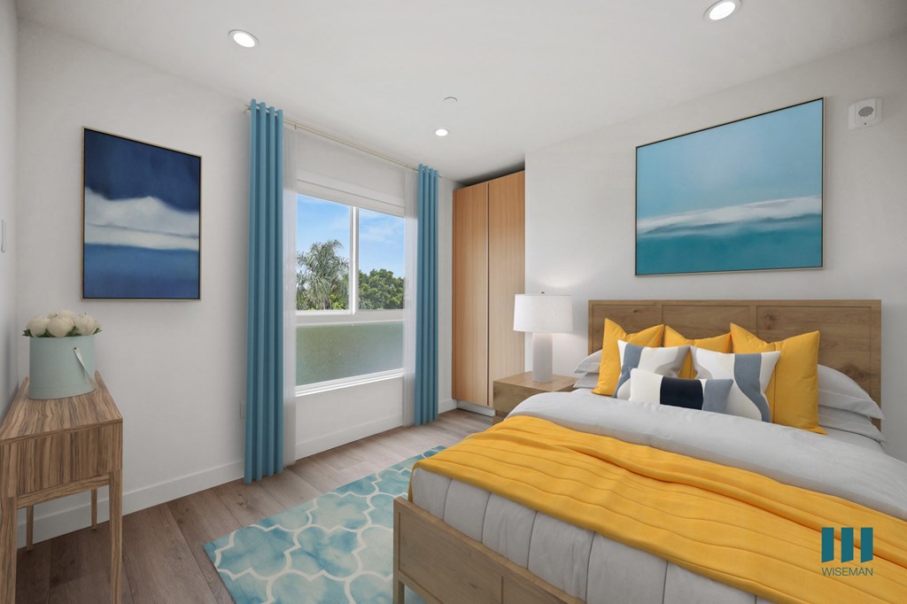 Bedroom with Built-In Cabinet Storage, Large-Size Windows, and Vinyl Flooring - Admiral Floor Plan