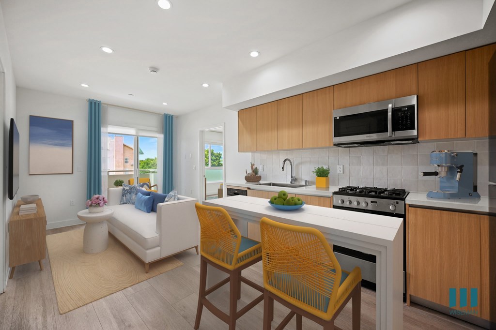 Open-Concept Kitchen, Dining, adn Living Room Space with Patio - Admiral Floor Plan