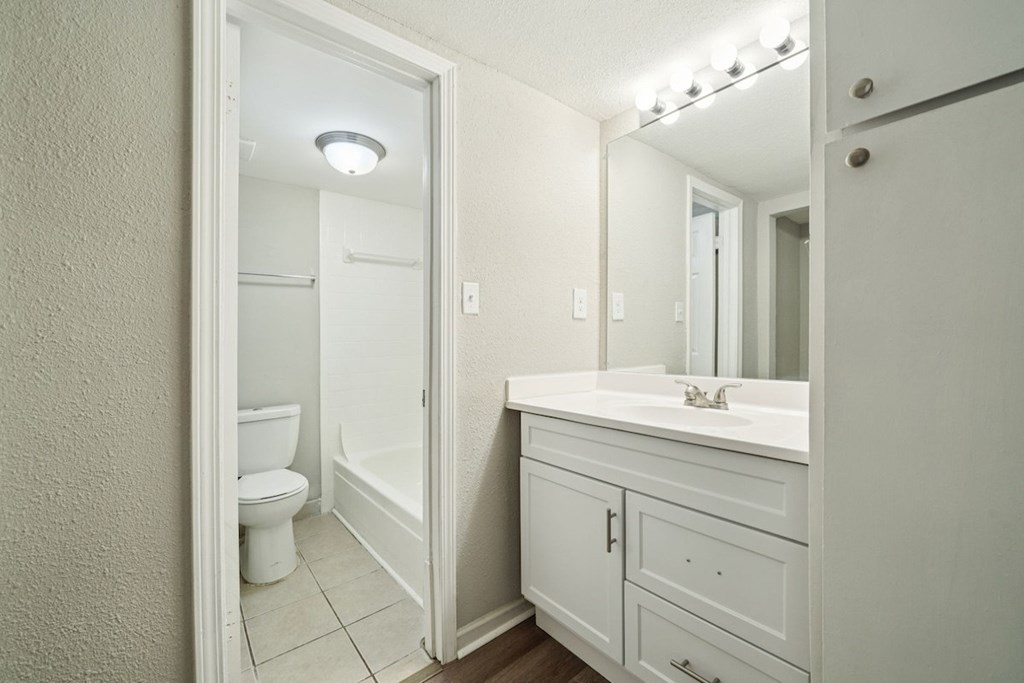 White Bathroom at Hills at Hoover Apartments, Alabama