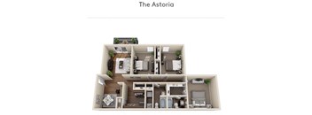 The Astoria Floor Plan at Ascot Place Apartments, Birmingham, AL