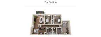 The Carlton Floor Plan at Ascot Place Apartments, Birmingham, AL, 35235
