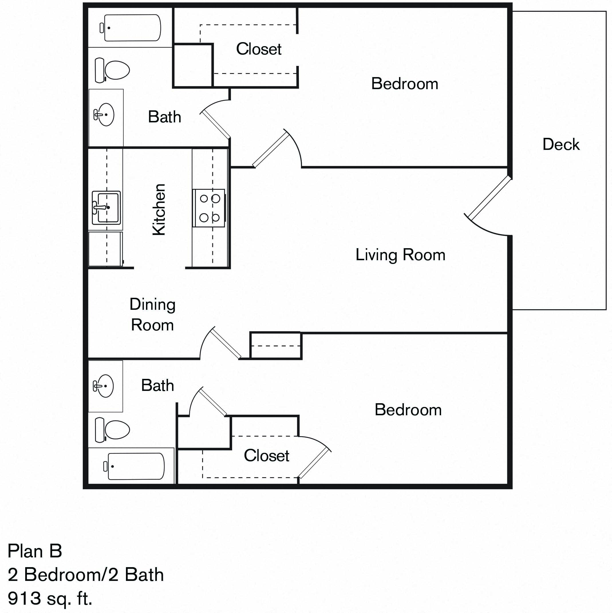 Two bedroom, two bath