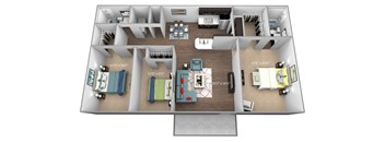 our apartments offer a spacious living room with a fireplace