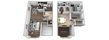 a floor plan of a 1 bedroom apartment with 1 bath, transparent png download