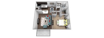 the bungalow floor plan 1x1