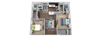 our apartments have a spacious living room and kitchen with plenty of counter space