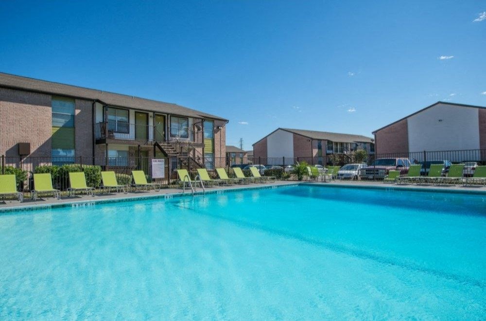 the swimming pool at the apartments for rent