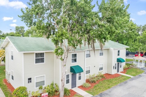 the well-kept exterior of a residential building at Haven on Canal surrounded by trees